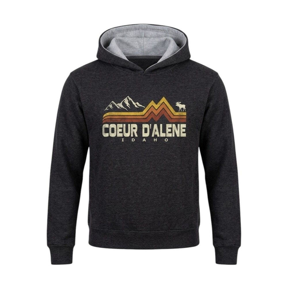 CDA Kids Couer D'alene ID Idaho Charcoal Gray Sweatshirt Hoodie Boys Girls 2 3 4